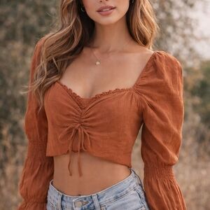 Storia Rust Long Sleeve Pleasant Women's Top